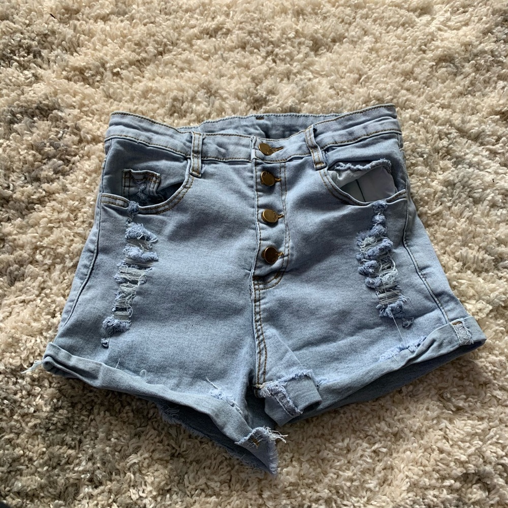 SHEIN Light Wash Jean Shorts